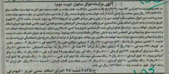مزایده ,مزایده کفشور سیفون ...نوبت دوم