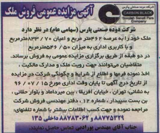 مزایده,مزایده فروش ملک عرصه 462متر کاربری اداری