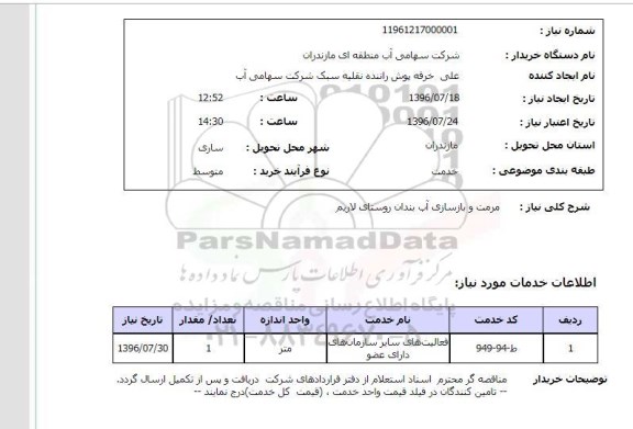 استعلام,استعلام مرمت و بازسازی آب بندان 