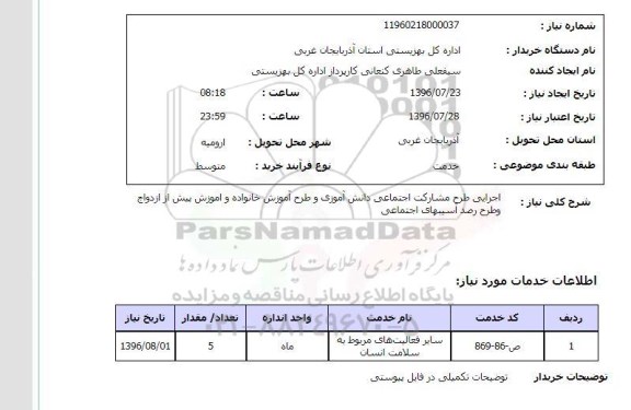 استعلام طرح مشارکت اجتماعی دانش آموزان