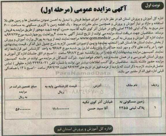 مزایده,مزایده فروش ساختمانها و زمینهای بلااستفاده