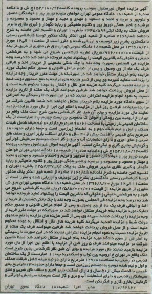 مزایده,مزایده ساختمان قدیمی در زمینی مساحت 98.60متر