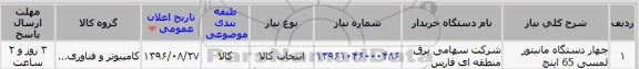 استعلام, استعلام چهار دستگاه مانیتور لمسی