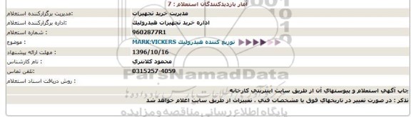 استعلام, توزیع کننده هیدرولیک