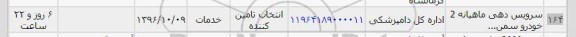 استعلام، استعلام سرویس دهی ماهیانه 2 خودرو