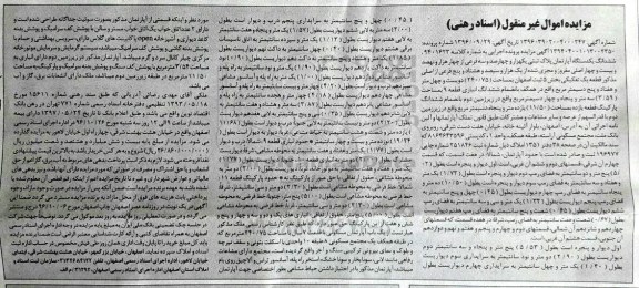 مزایده,مزایده ششدانگ آپارتمان مساحت 240.75متر
