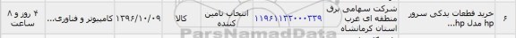 استعلام , استعلام خرید قطعات یدکی سرور HP