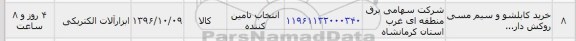 استعلام , استعلام خرید کابلشو و سیم مسی روکش دار