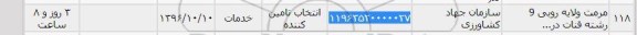 استعلام, استعلام مرمت و لایه روبی 9 رشته قنات