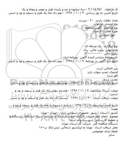 مناقصه انجام امور خدمات کارگری