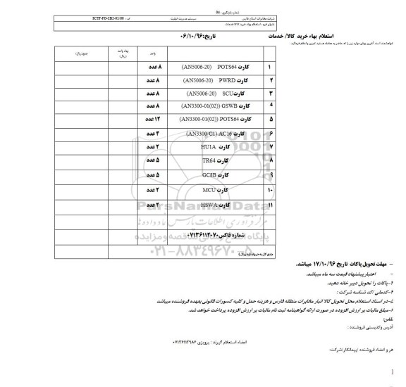 استعلام, استعلام کارت
