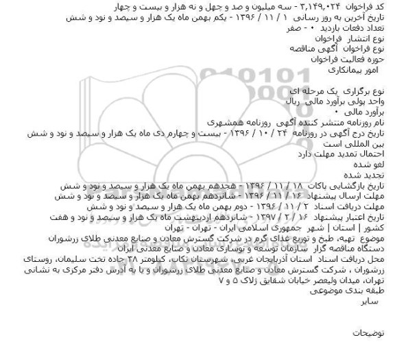 فراخوان مناقصه , فراخوان مناقصه تهیه٬ طبخ و توزیع غذای گرم