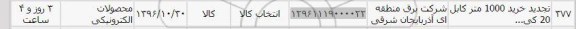 استعلام,استعلام تجدید خرید 1000 متر کابل