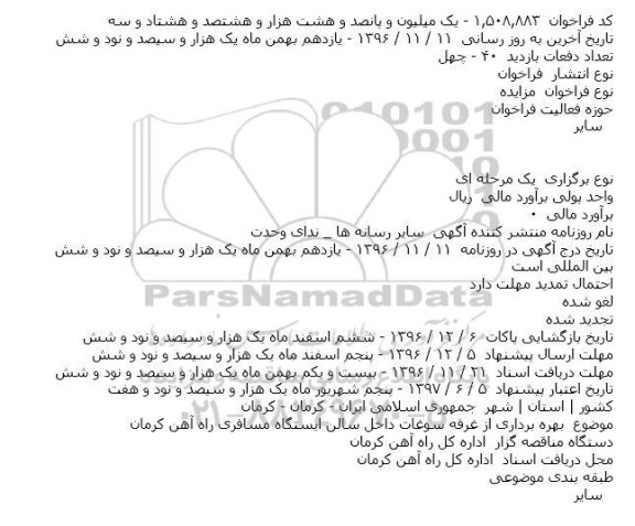 مزایده  بهره برداری از غرفه سوغات 