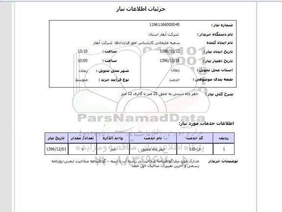 استعلام, استعلام حفر چاه دستی ...