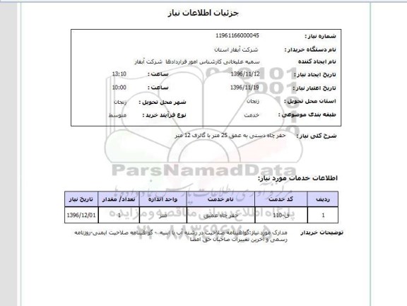 استعلام, استعلام حفر چاه دستی ...