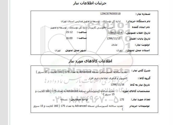 استعلام, استعلام تمدید سالانه کسپرسکی