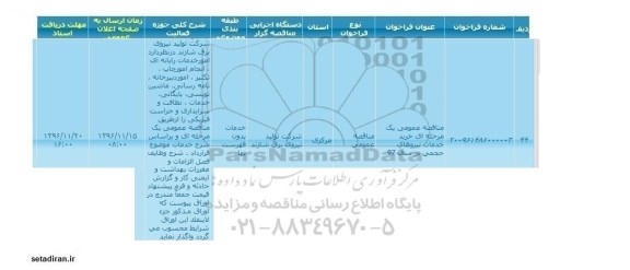 مناقصه عمومی , مناقصه عمومی خرید خدمات نیروهای حجمی