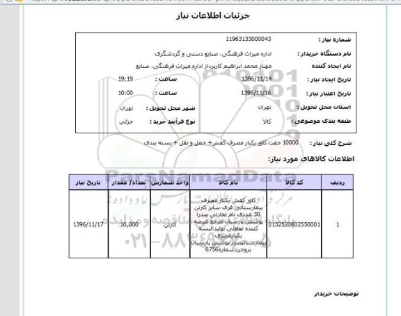 استعلام ، استعلام ست کاور کفش