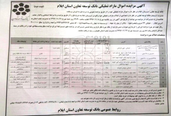 مزایده,مزایده فروش اموال مازاد تملیکی کاربری مسکونی خدماتی تجاری نوبت دوم