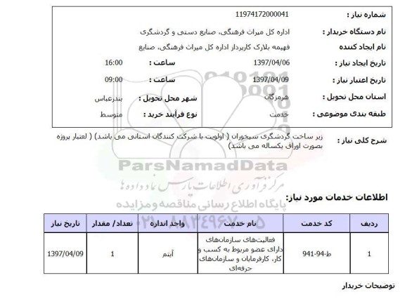 استعلام , استعلام زیرساخت گردشگری سیخوران