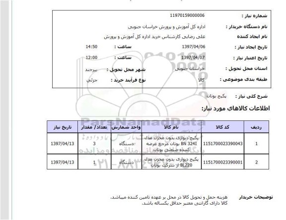 استعلام,استعلام پکیج بوتان