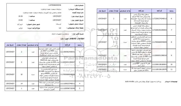 استعلام, استعلام درخواست تجهیزات اداری