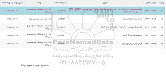 استعلام , استعلام دانگل دستگاه تراش سی ان سی...