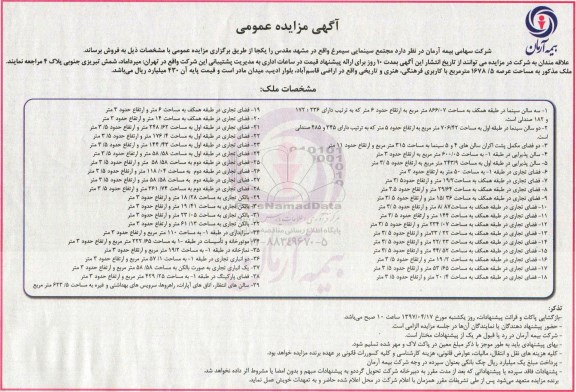 مزایده, مزایده فروش مجتمع سینمایی سیمرغ