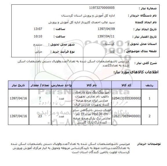 استعلام, استعلام میز تنیس تاشو  ...