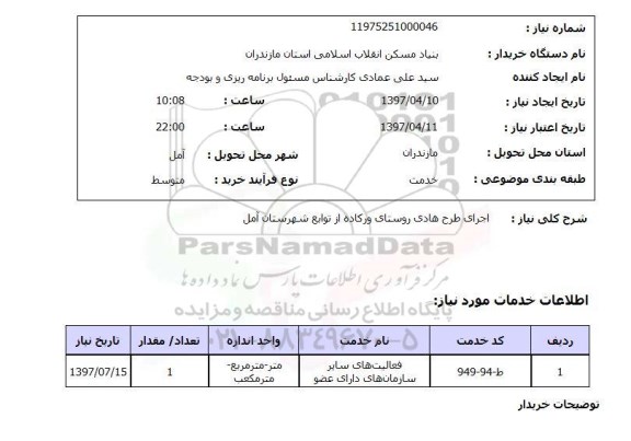 استعلام, استعلام اجرای طرح هادی ...