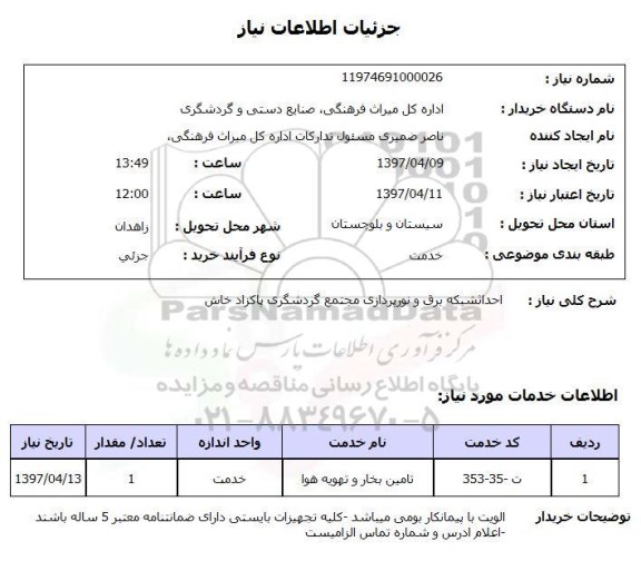 استعلام, احداث شبکه برق و نورپردازی 