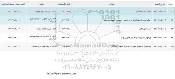 استعلام تسمه مهر فلزی