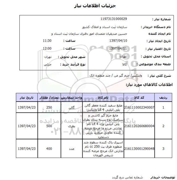 استعلام, استعلام وایتکس، جرم گیر...