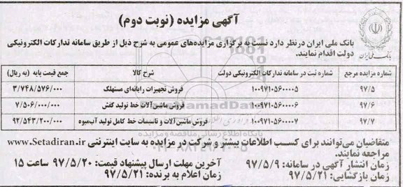آگهی مزایده , مزایده فروش تجهیزات رایانه ای مستهلک....نوبت دوم