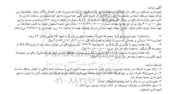 مزایده , مزایده واگذاری املاک و مستغلات