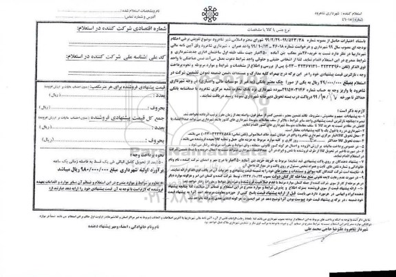 استعلام خرید 260 متر مکعب بتن آماده 450 عبار