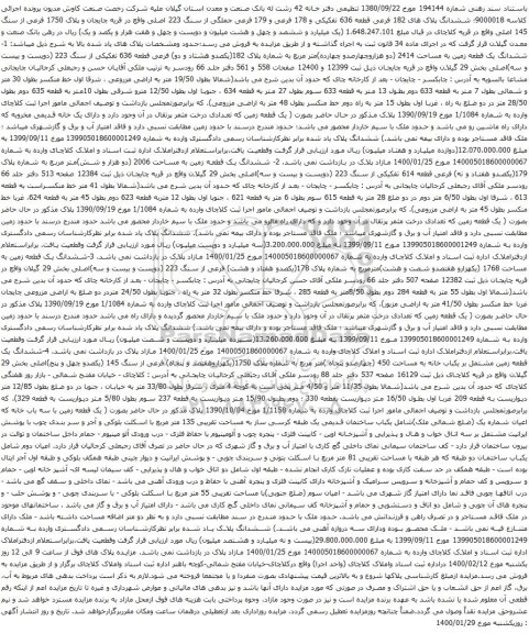 آگهی مزایده ششدانگ یک قطعه زمین به مساحت 2414