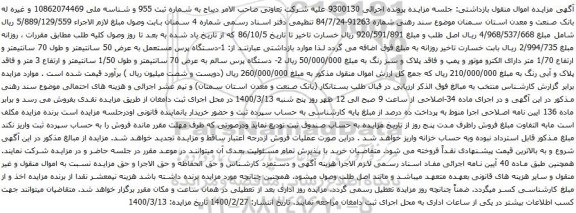 مزایده ، مزایده دستگاه پرس مستعمل به عرض 50 سانتیمتر ...