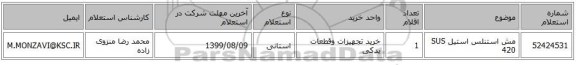 مش استنلس استیل SUS 420