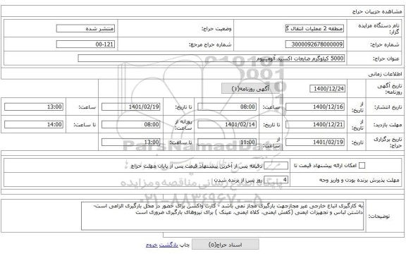 5000 کیلوگرم ضایعات اکسید آلومینیوم