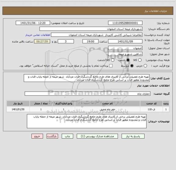 استعلام تهیه طرح تفصیلی برخی از کاربری های طرح جامع گردشگری قنات مزدآباد  شهر میمه از جمله پایاب قنات و محدوده مظهر قنات بر اساس طرح جامع گردشگری قنات مزدآباد