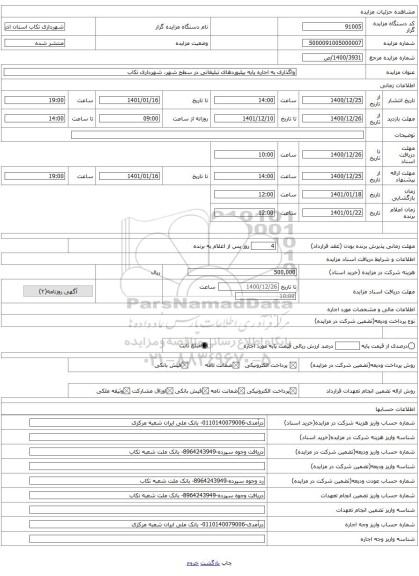 واگذاری به اجاره پایه بیلبوردهای تبلیغاتی در سطح شهر، شهرداری تکاب