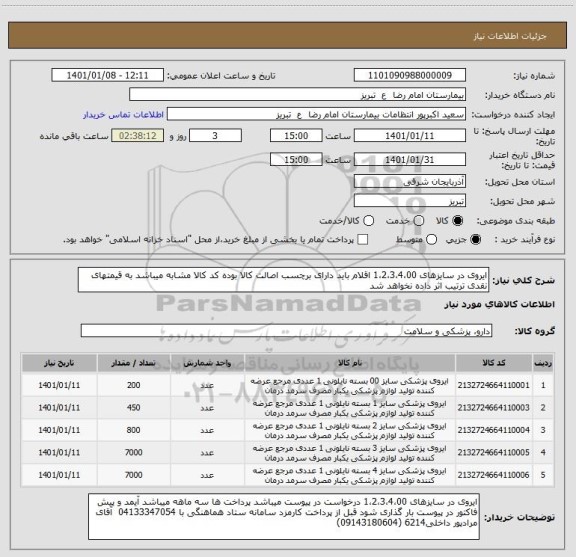 استعلام ایروی در سایزهای 1،2،3،4،00 اقلام باید دارای برچسب اصالت کالا بوده کد کالا مشابه میباشد به قیمتهای نقدی ترتیب اثر داده نخواهد شد
