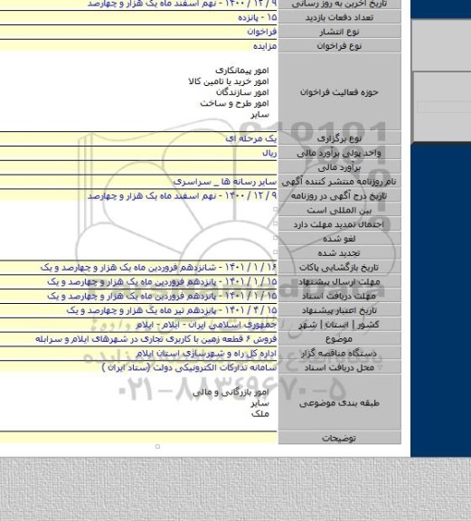 فروش ۶ قطعه زمین با کاربری تجاری در شهرهای ایلام و سرابله