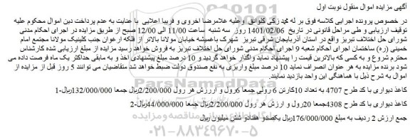مزایده فروش 1-کاغذ دیواری با کد طرح 4707 به تعداد 10کارتن 6 رولی و..