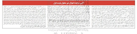 مزایده، مزایده فروش ششدانگ پلاک ثبتی 55 فرعی از 9439 اصلی بخش ثبتی