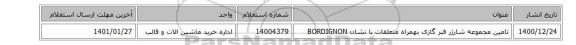 تامین مجموعه ‎شارژر فنر گازی بهمراه  متعلقات با نشان BORDIGNON‎