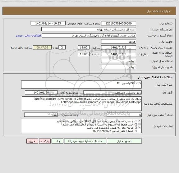 استعلام کیت آفلاتوکسین M1