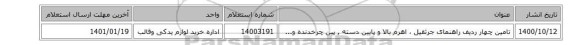 تامین چهار ردیف راهنمای جرثقیل ، اهرم ‎بالا و پایین‏ ‎دسته‏ , پین ‎چرخدنده و...
